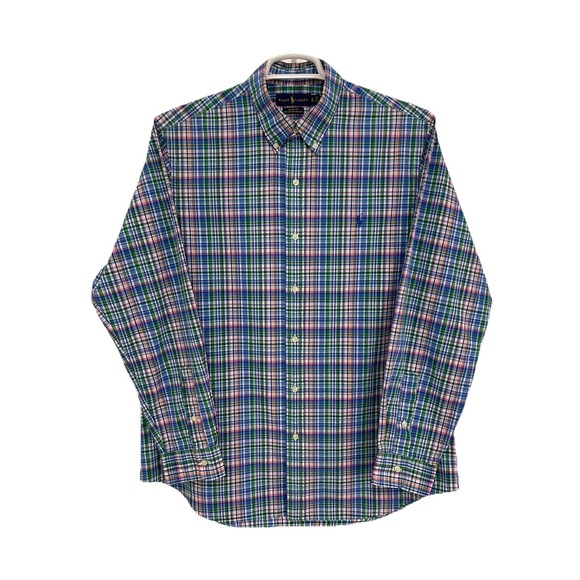 Ralph Lauren Classic Men's XL  Blue/Pink Plaid Long Sleeve Button Down Cotton - Picture 1 of 10